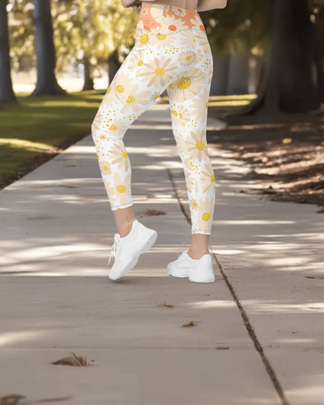 Floral Bliss All Over Print Leggings with pockets - The Butterfly Mama
