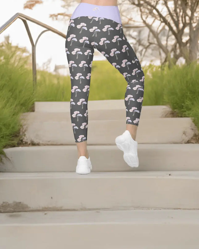 Serene Bloom All Over Print Leggings with pockets - The Butterfly Mama