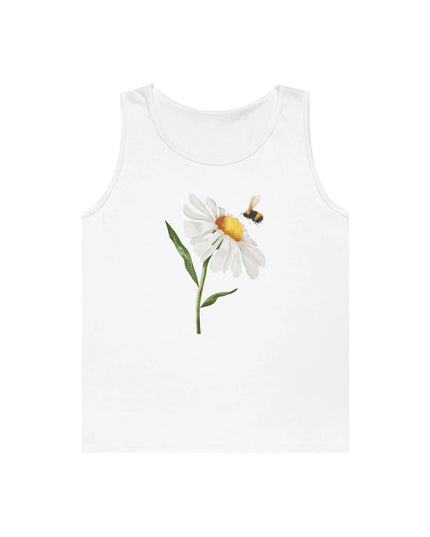 Watercolor Daisy with Bee Design Tank Top - The Butterfly Mama