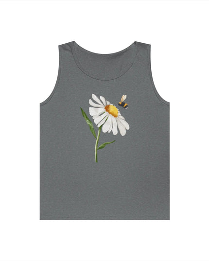 Watercolor Daisy with Bee Design Tank Top - The Butterfly Mama